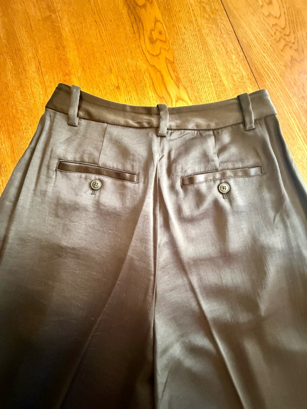 Madewell Black Satin Harlow Wide-Leg Pants, Size 0 - Picture 6 of 9